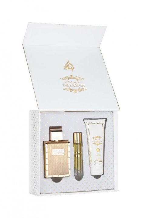 Мъжки арабски комплект Lattafa The Kingdom Men Edp 100 ml + Edp 12 ml + Shower Gel 100 mlIVET.BG - Твоят онлайн бутик.