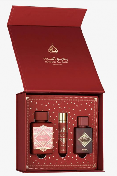 Унисекс арабски комплект Lattafa Bade`e Al Oud Sublime Edp 100 ml + 12 ml Edp + Hair Mist 50 mlIVET.BG - Твоят онлайн бутик.