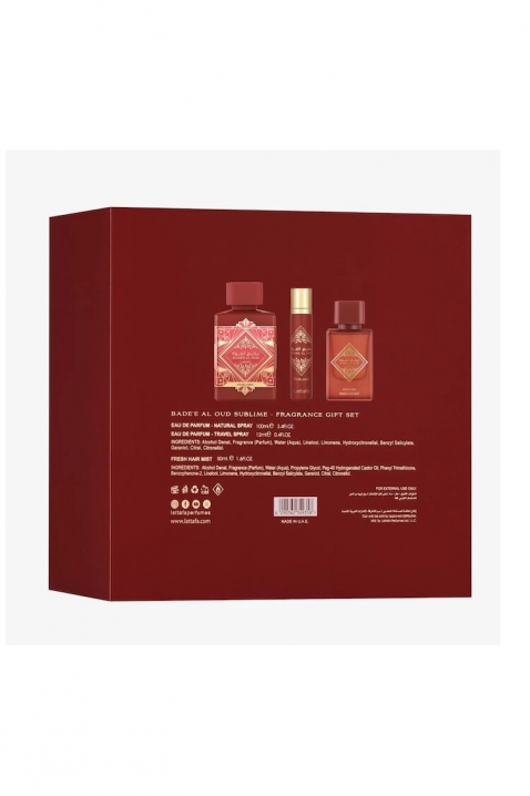 Унисекс арабски комплект Lattafa Bade`e Al Oud Sublime Edp 100 ml + 12 ml Edp + Hair Mist 50 mlIVET.BG - Твоят онлайн бутик.