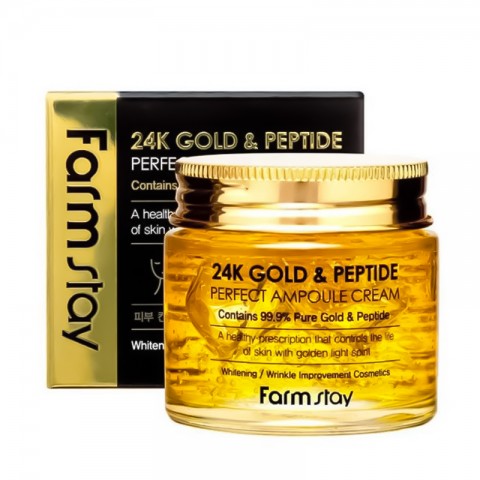 FarmStay 24K Gold & Peptide Perfect Ampoule Cream 80 mlIVET.BG - Твоят онлайн бутик.