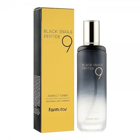 FarmStay Black Snail & Peptide 9 Perfect Toner 120 mlIVET.BG - Твоят онлайн бутик.