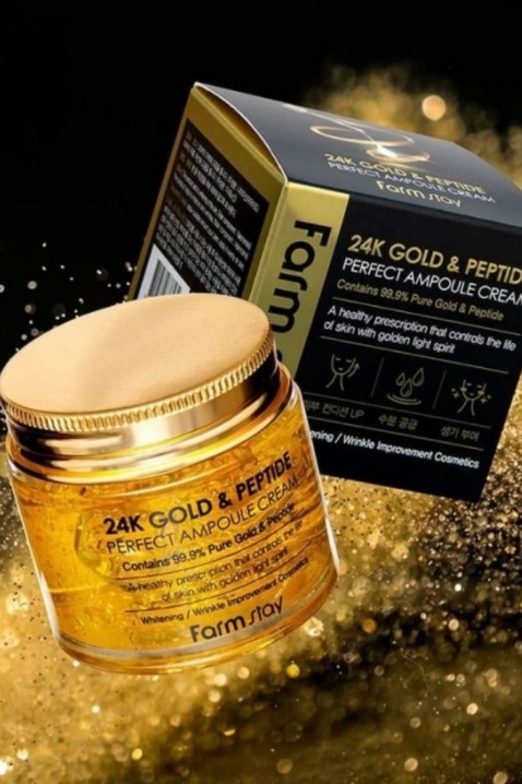FarmStay 24K Gold & Peptide Perfect Ampoule Cream 80 mlIVET.BG - Твоят онлайн бутик.