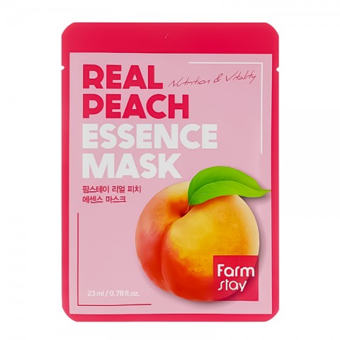 FarmStay Real Peach Essence Mask 1 брIVET.BG - Твоят онлайн бутик.