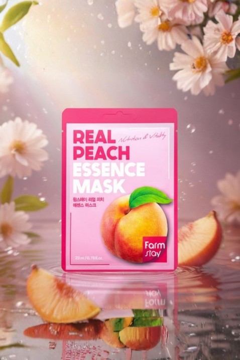 FarmStay Real Peach Essence Mask 1 брIVET.BG - Твоят онлайн бутик.