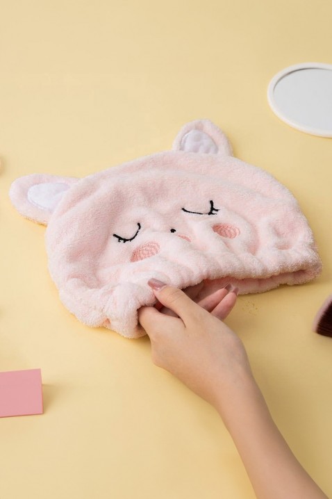 Дамска плюшена шапка за подсушаване на коса COZINIA PINK, Цвят: розов, IVET.BG - Твоят онлайн бутик.