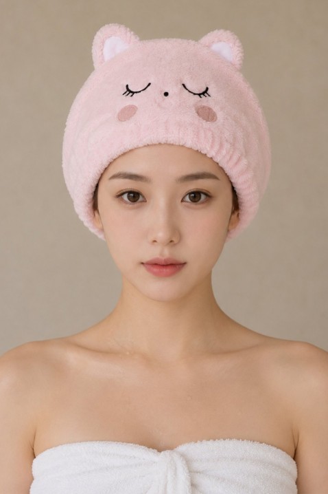 Дамска плюшена шапка за подсушаване на коса COZINIA PINK, Цвят: розов, IVET.BG - Твоят онлайн бутик.