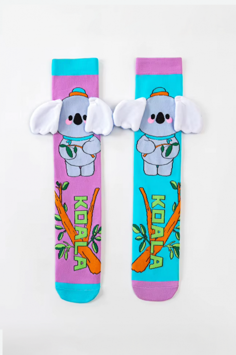 Детски чорапки с 3D принт коала с меки уши HAPPY KOALA, Цвят: многоцветен, IVET.BG - Твоят онлайн бутик.