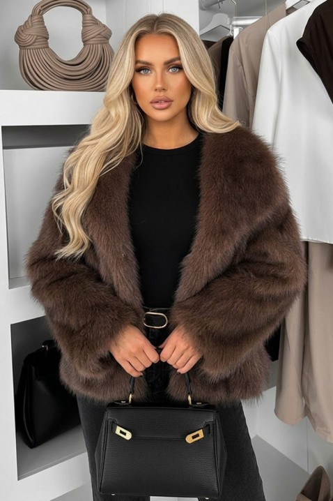 Палто SARMELNA BROWN, Цвят: кафяв, IVET.BG - Твоят онлайн бутик.