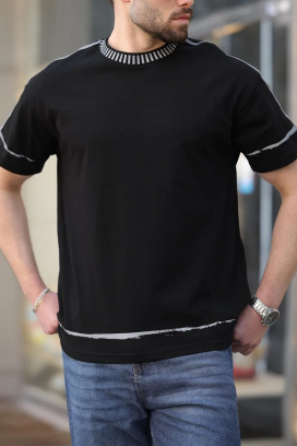 мъжка тениска MERVORZO BLACK