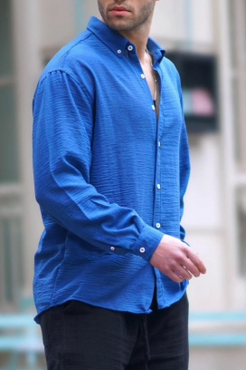 мъжка риза REVOLZO BLUE
