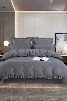 спален комплект CANVELA GREY 200x220 cm памук - 4 части