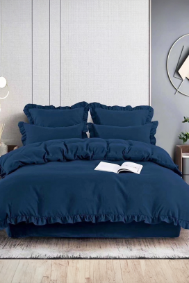 спален комплект CANVELA NAVY 200x220 cm памук - 4 части