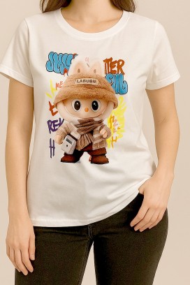 тениска LABUBU HAT WHITE