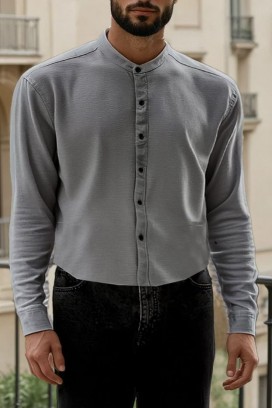 мъжка риза TERENTO GREY