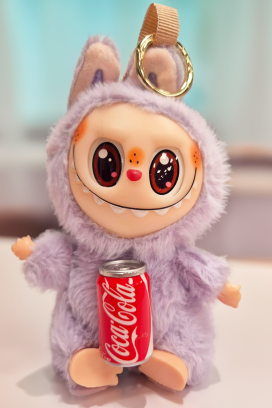 аксесоар за чанта LABUBU COCA COLA LILA