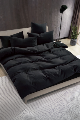 спален комплект SOLPESA BLACK 200x220 cm памук - 3 части