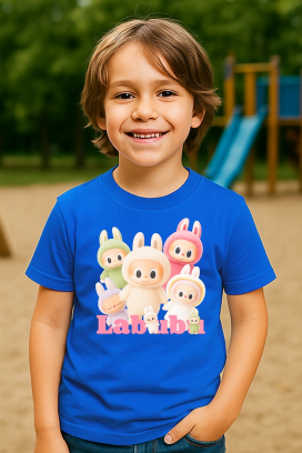 детска тениска LABUBU KIDDY BLUE