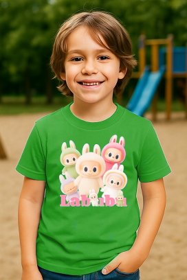 детска тениска LABUBU KIDDY GREEN