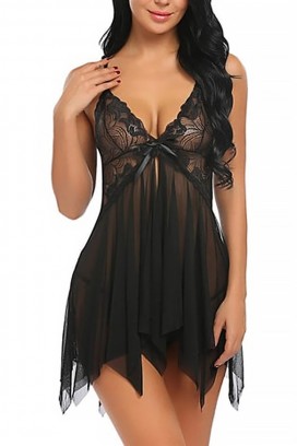 комплект нощница със стринг KLEROXA BLACK