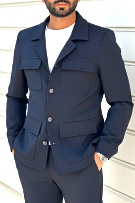 мъжко палто KARMOLO NAVY