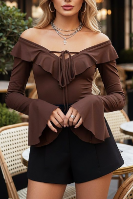 дамска блуза KEFLILZA BROWN