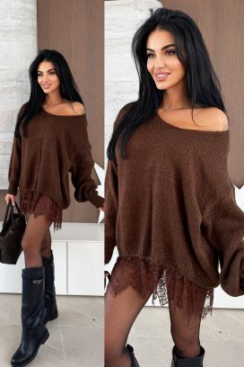 пуловер LARZINA BROWN