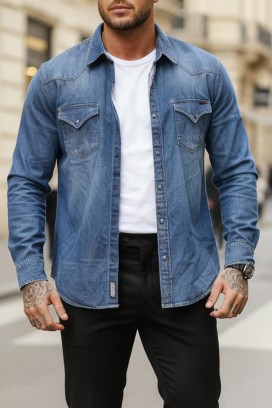 мъжка риза TORMER BLUE