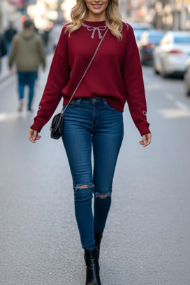 пуловер GLEMALDA BORDO