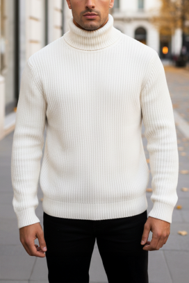 мъжки пуловер BERFEN WHITE