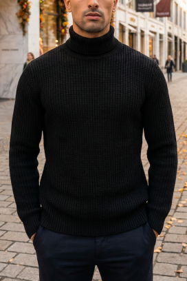 мъжки пуловер BERFEN BLACK