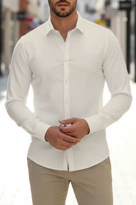 мъжка риза FERIZO ECRU