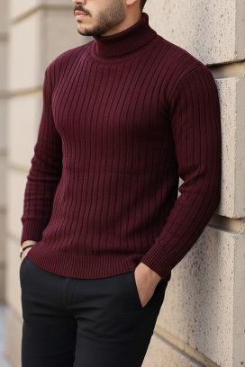 мъжки пуловер RACHERO BORDO
