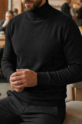 мъжки пуловер BENZEMO BLACK