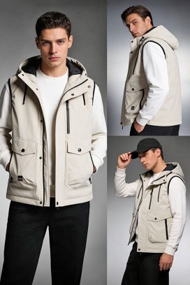 мъжки елек FAMOZO ECRU