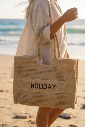 плажна чанта HOLIANZA BEIGE