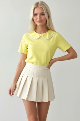 дамска блуза с декоративна яка ZAREMORA YELLOW