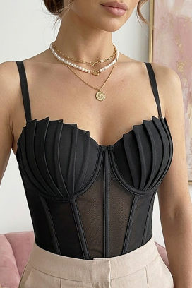 дамски корсетен топ с вталяващ ефект LORSELIA BLACK
