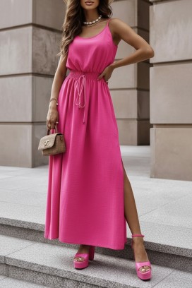 дълга лятна рокля с тънки презрамки NIKOLEA FUCHSIA