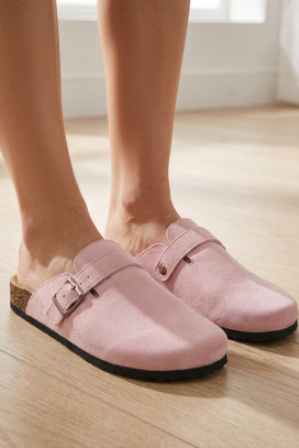 дамски сабо чехли с катарама CAMILSA PINK