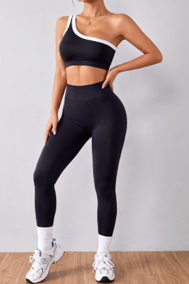 дамски модерен тренировъчен комплект от две части ROZAMUND BLACK